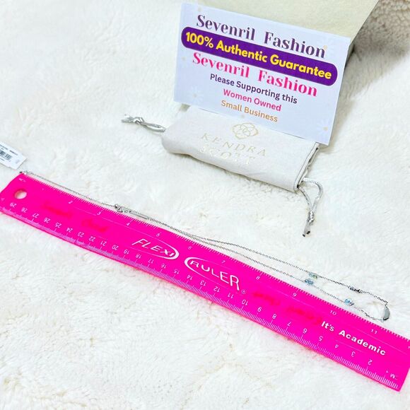 Kendra Scott Necklace Women's Silver Pastel Crystal Adjustable Chain 19" NWT $75 - Picture 9 of 10